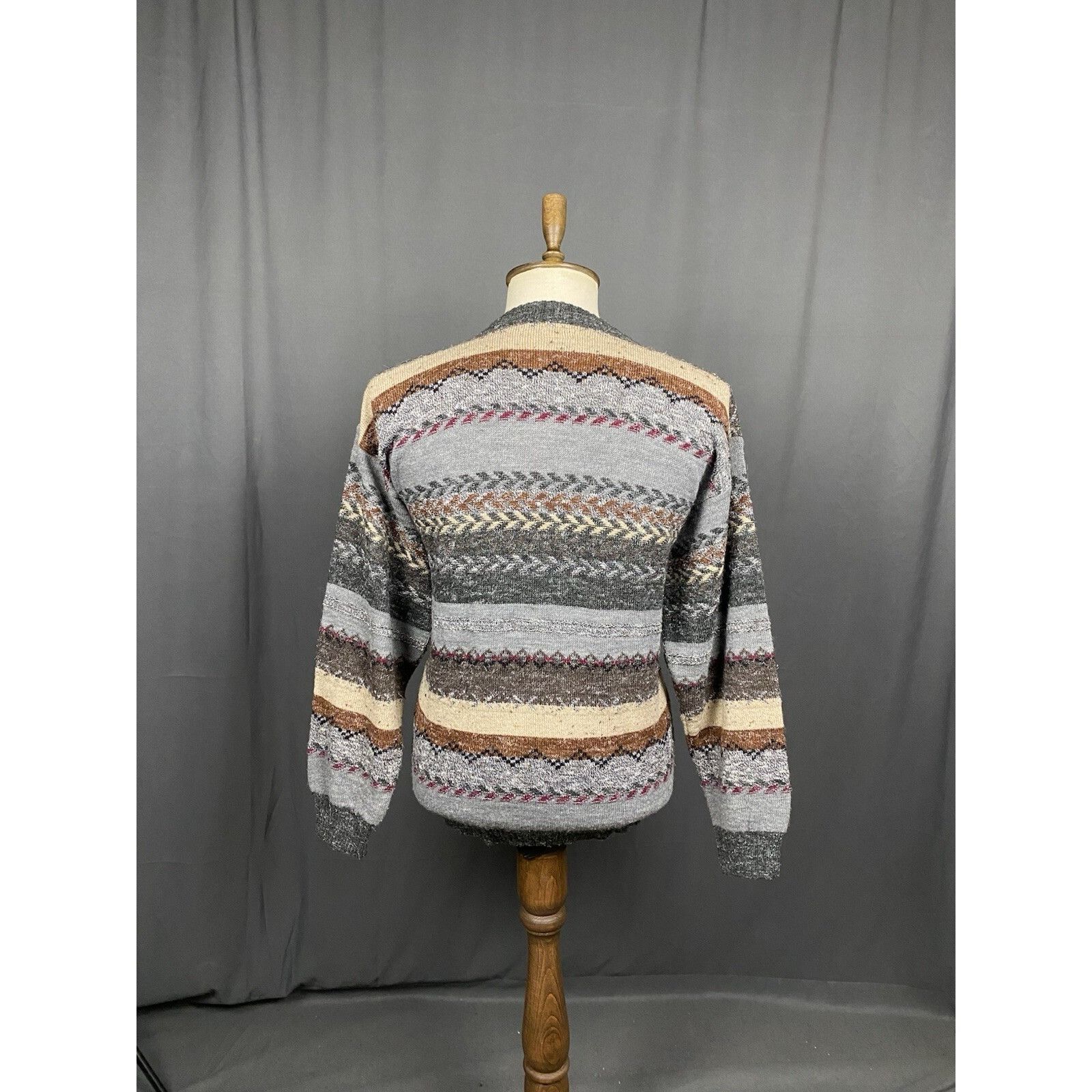 Missoni Missoni Men's Gray Multicolor Wool Striped Cardigan Sweater Size US L / EU 52-54 / 3 - 7 Thumbnail