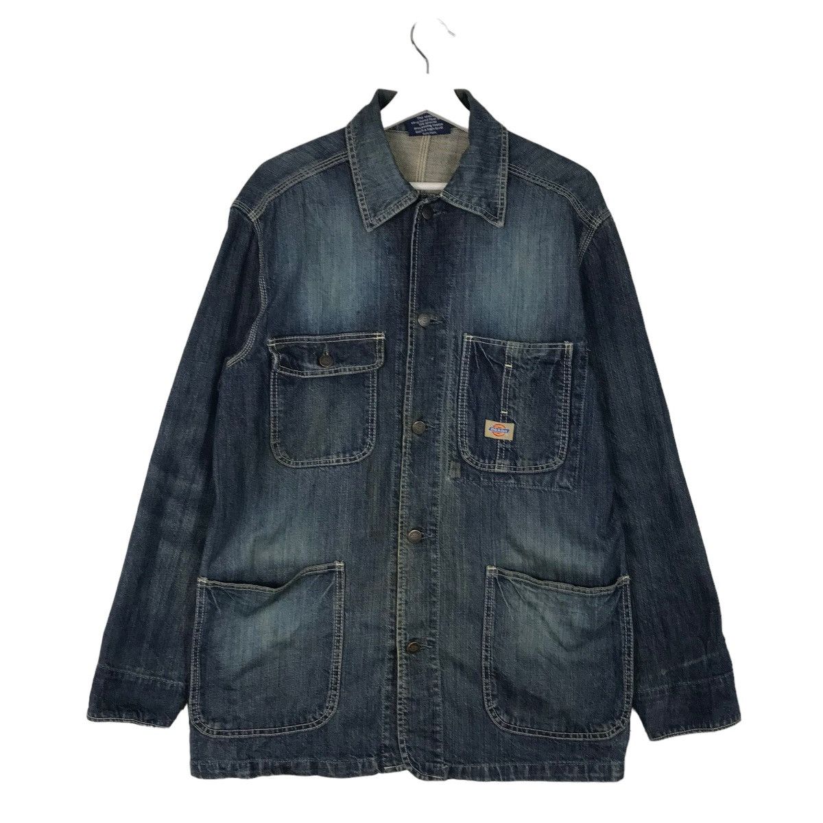 Dickies 💥 VINTAGE DICKIES DENIM CHORE JACKET Size US L / EU 52-54 / 3 - 1 Thumbnail