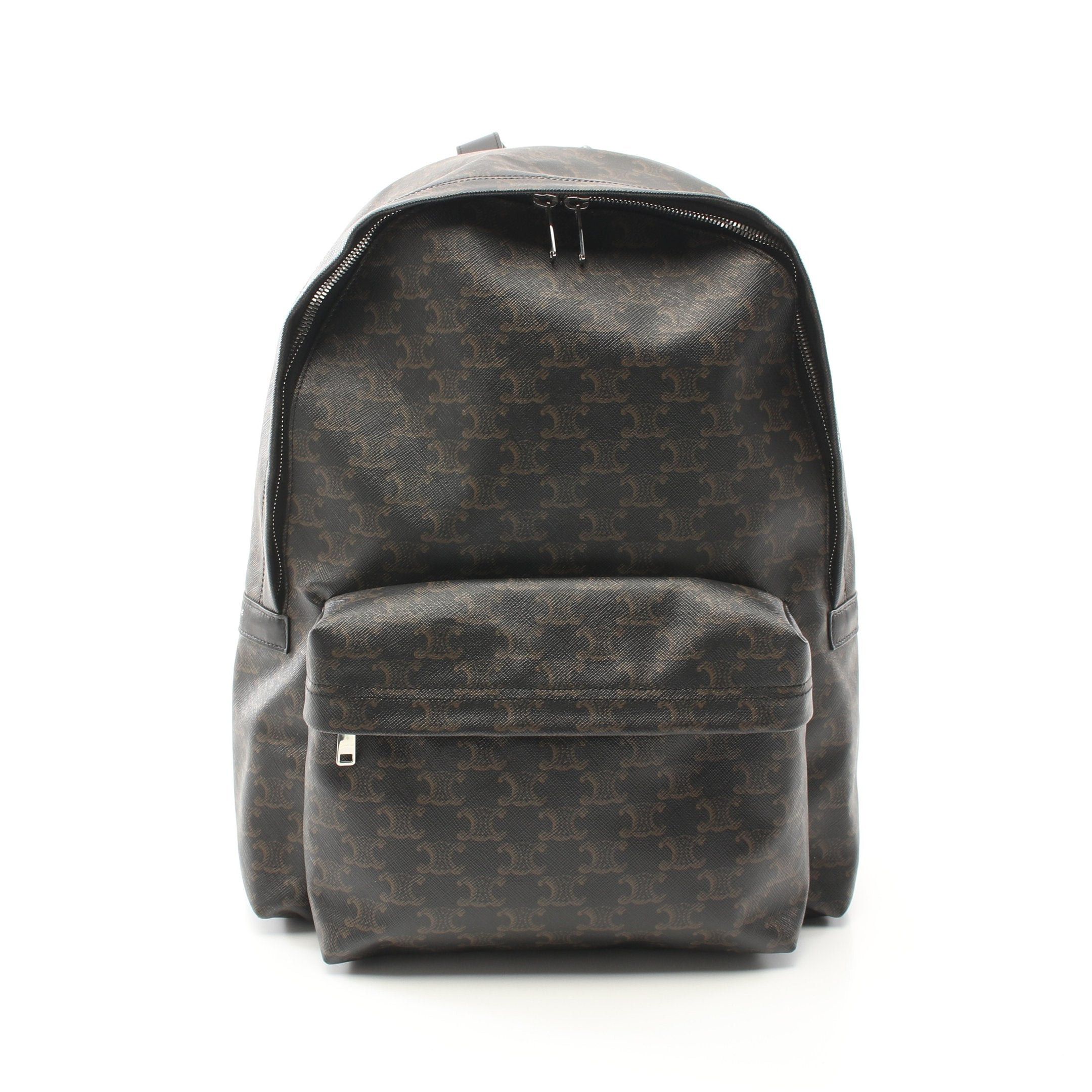 Celine Triomphe Medium Backpack Rucksack Leather Black
