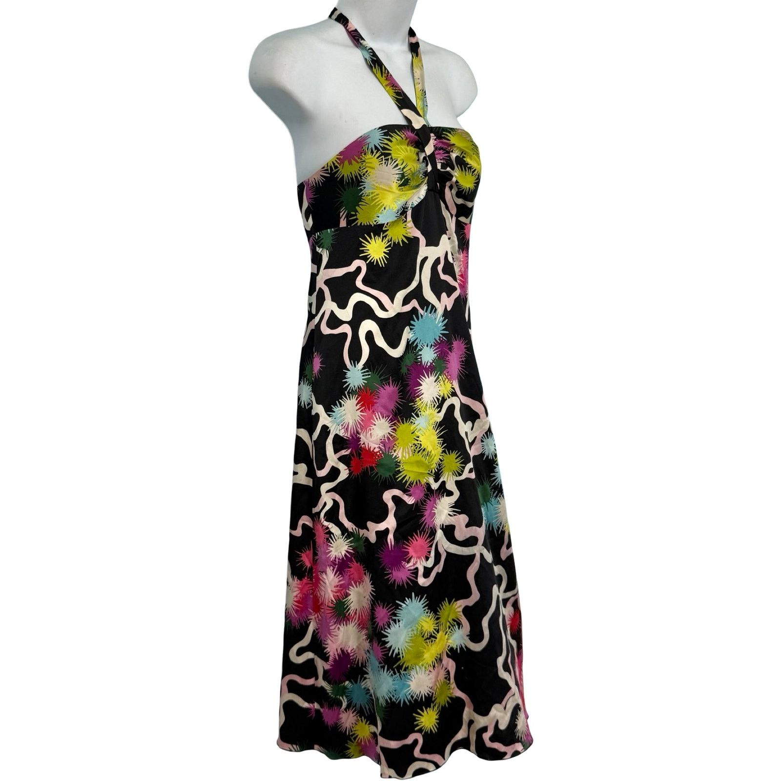 halter mini black dress Marisa Rhinestone Halter Mini Dress