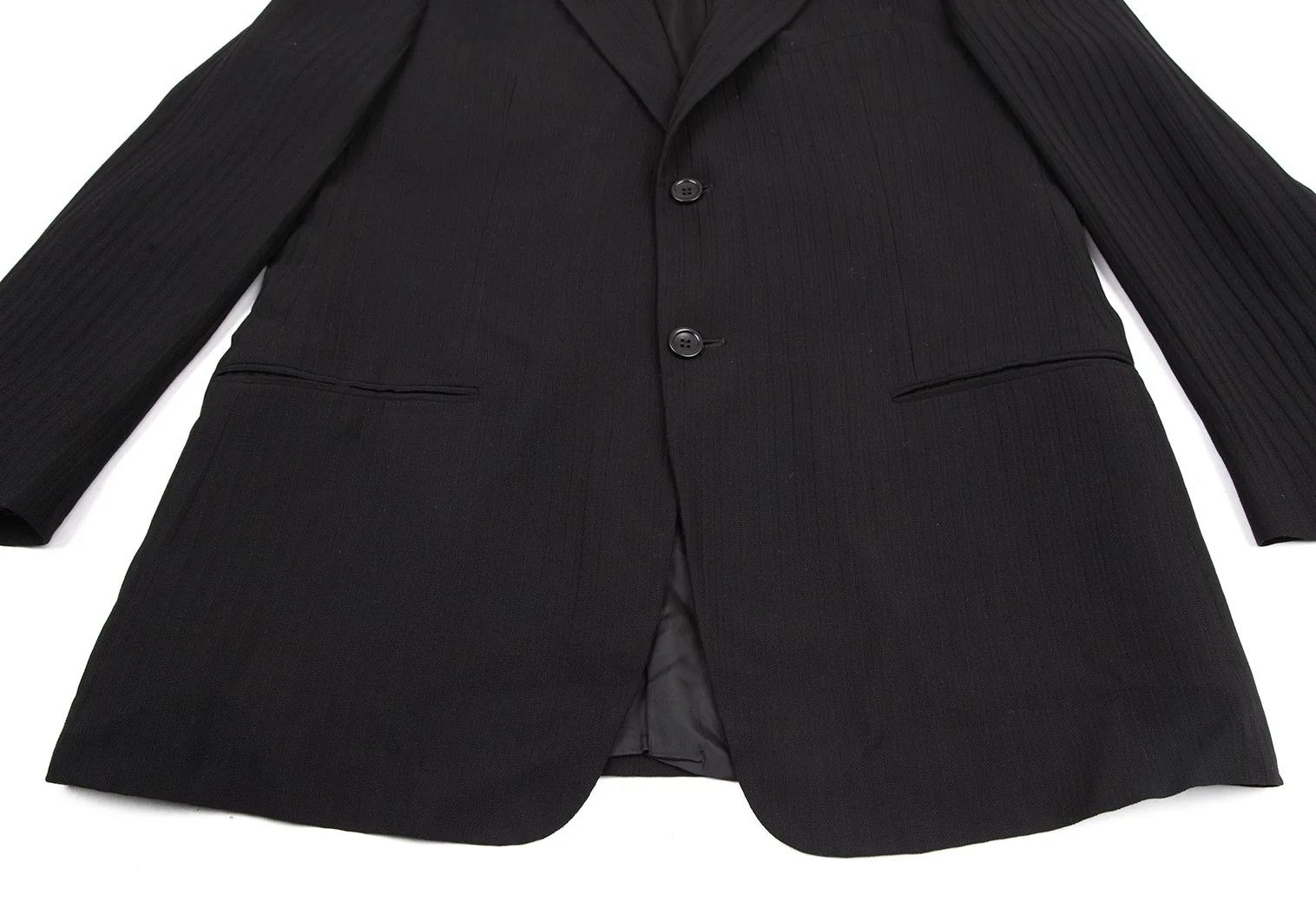 Armani Collezioni Shadow Stripe 2-Button Jacket in Black Size 52R Size US XXS / EU 40 - 9 Thumbnail
