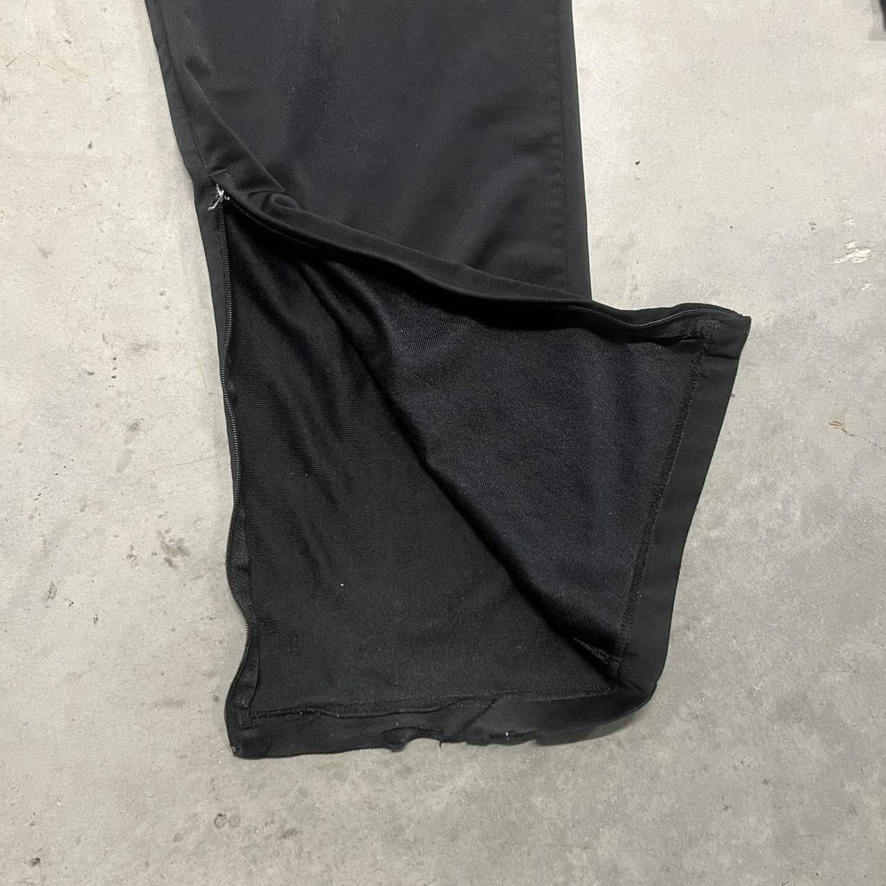 Adidas Vintage Y2K/2000s Adidas Black Storm Soccer Striped Trackpants with adjustable waistband and leg zippers! Size US 34 / EU 50 - 6 Thumbnail