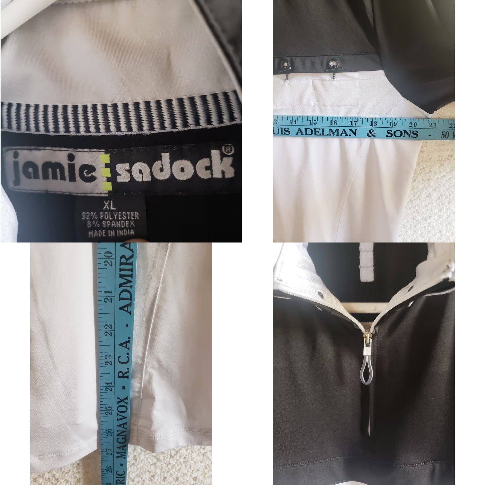 Vintage Jamie Sadock Shirt Women's XL Black White Pullover S. Sleeve Active Golf Tennis Shirt Size XL / US 12-14 / IT 48-50 - 9 Thumbnail
