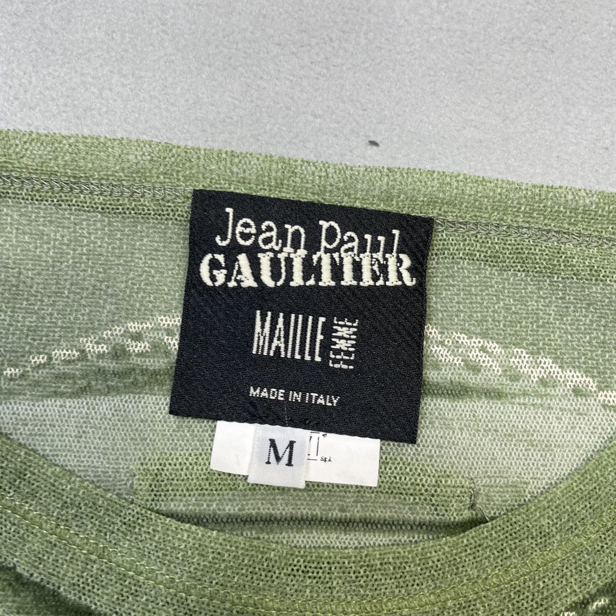 Jean Paul Gaultier JEAN PAUL GAULTIER GREEN SHEER MESH TROMPE L’OEIL TOP Size M / US 6-8 / IT 42-44 - 2 Thumbnail