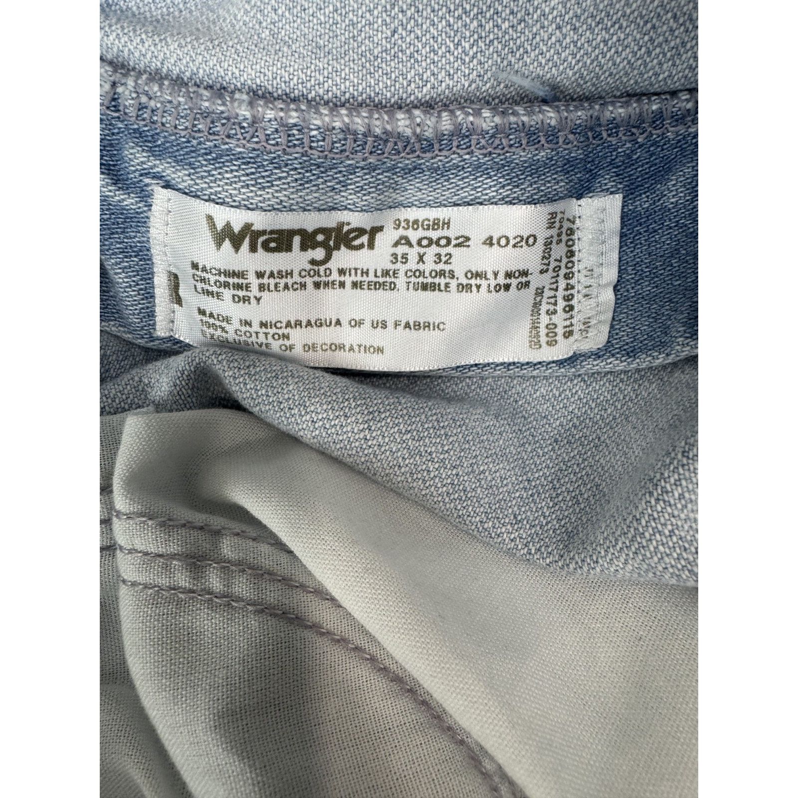 Other Wrangler Jeans Men LIght Wash Western Straight Cowboy 35*32 Size US 35 - 7 Thumbnail