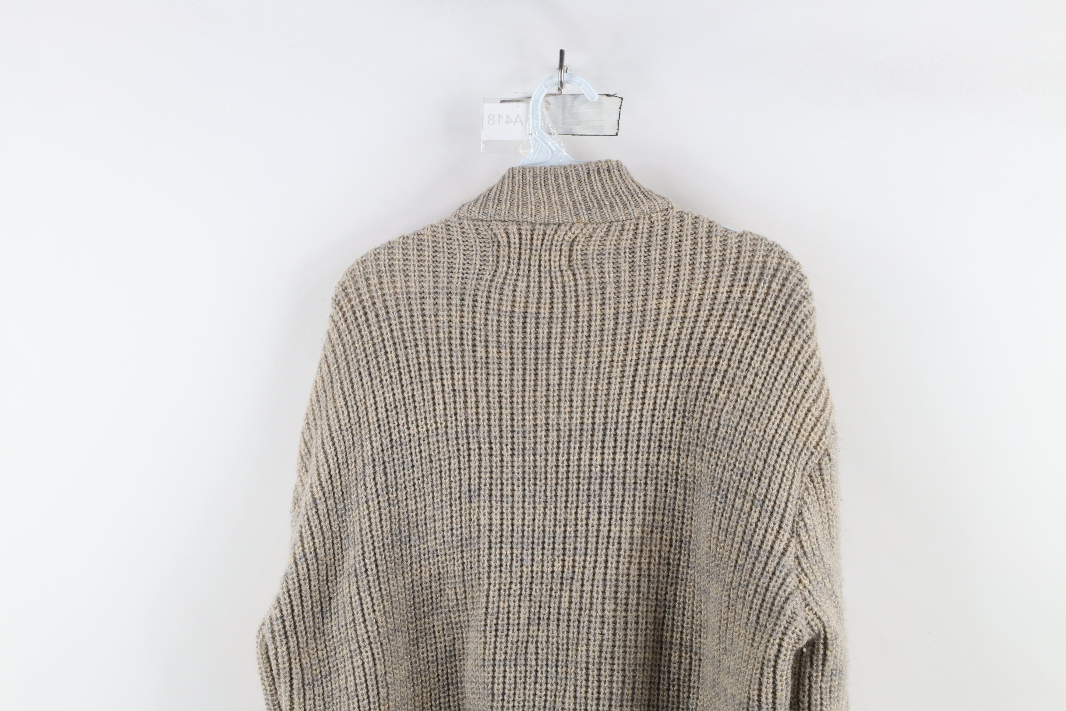 Vintage Vintage 60s 70s Streetwear Wool Ribbed Knit Sweater Jacket Size US L / EU 52-54 / 3 - 12 Thumbnail
