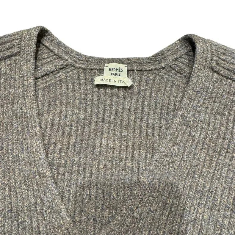 Hermes Hermes Brown V-Neck Sweater Size XXS / US 00 / IT 34 - 4 Thumbnail