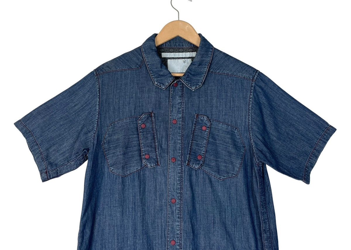 White Mountaineering White Mountaineering Blue Snap Button Denim Shirt Size US M / EU 48-50 / 2 - 3 Thumbnail