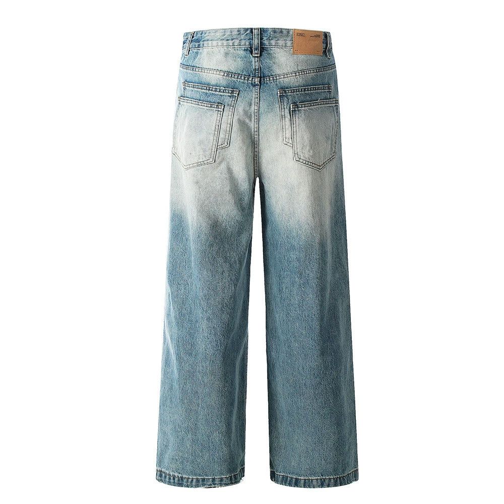 Jean Men's loose wide-leg straight washed gradient jeans Size US 32 / EU 48 - 2 Thumbnail