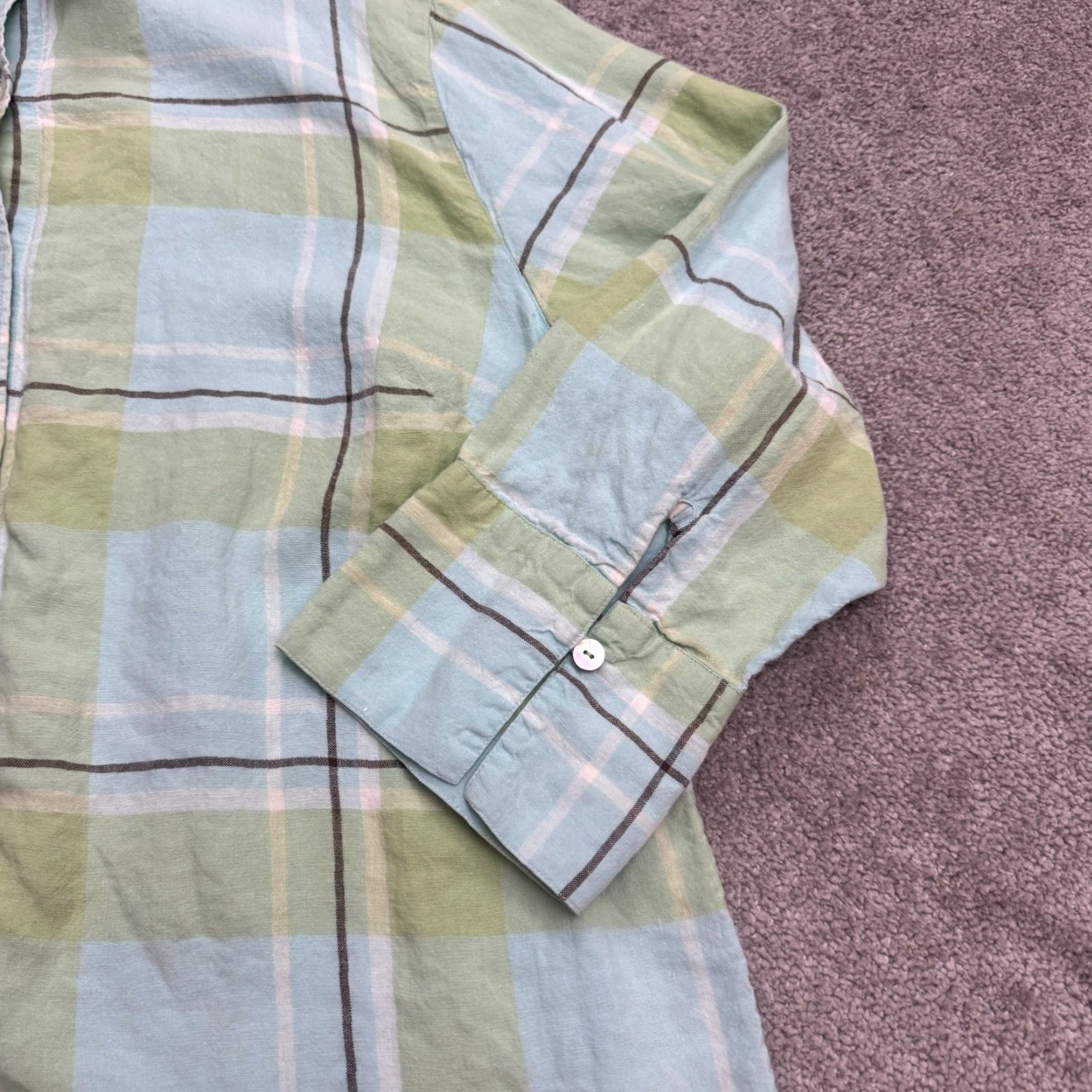 Charter Club Charter Club Shirt Womens Plus 16W Linen Button-Up Plaid Multicolor Casual Top Size XXL / US 16-18 / IT 52-54 - 3 Thumbnail