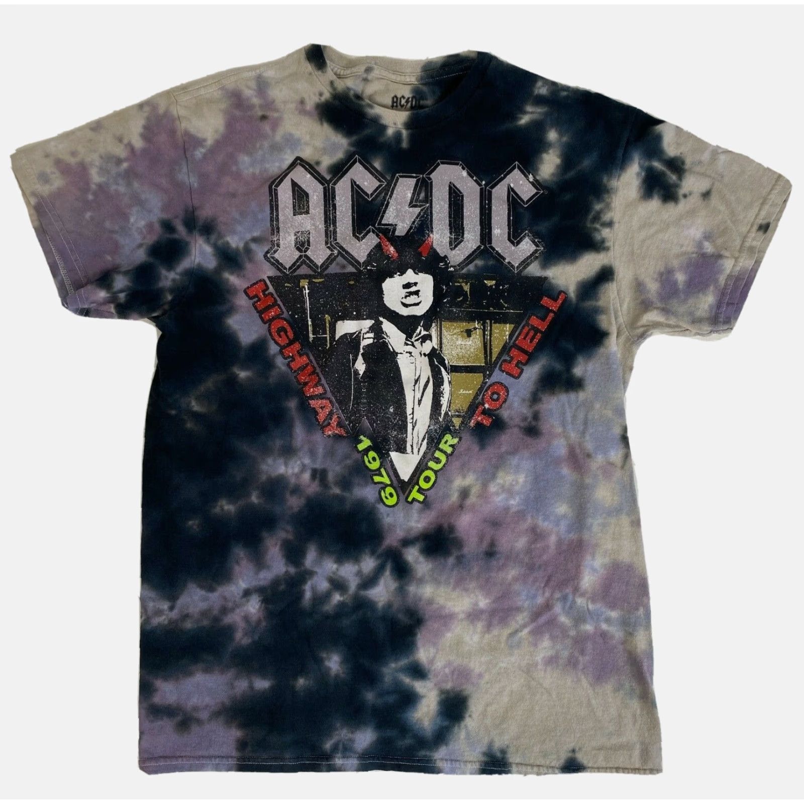Vintage AC/DC Highway to Hell 1979 Tour T-Shirt Tie Dye Sz M Mens Rock Band T-shirt Size US M / EU 48-50 / 2 - 2 Thumbnail