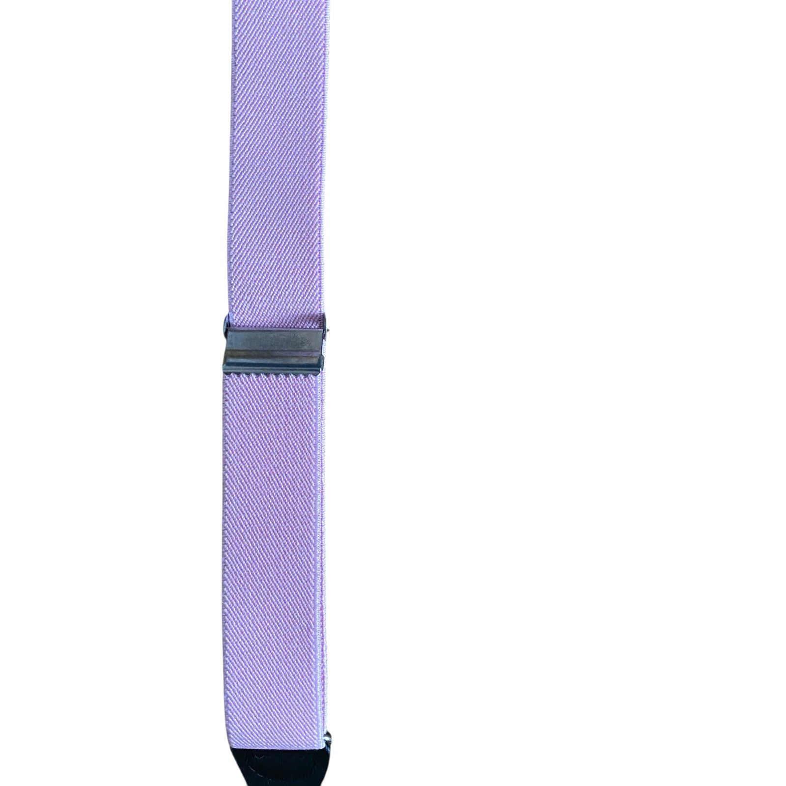 Vintage Vintage Y-shaped Fabric Elastic Solid Pink Suspenders Size ONE SIZE - 4 Thumbnail