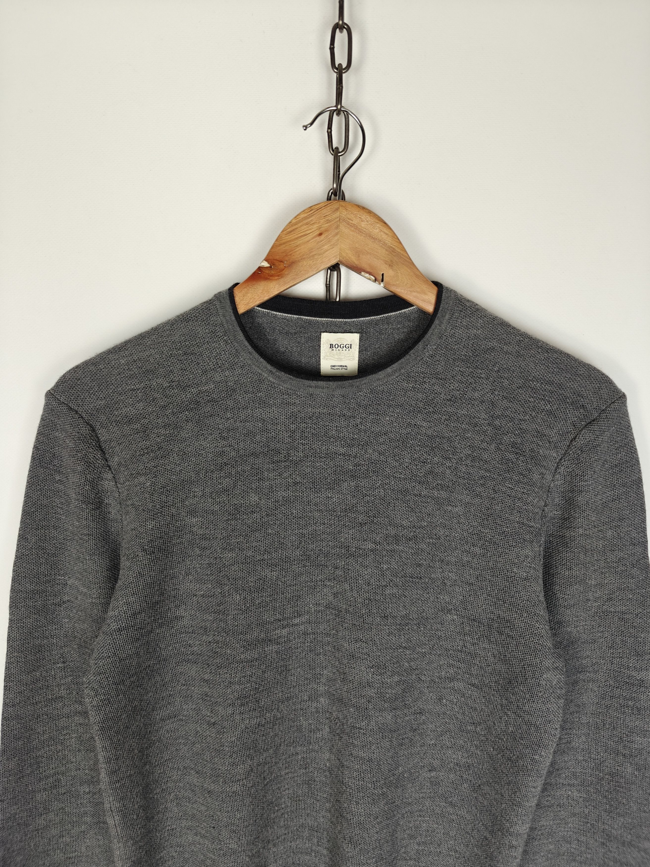 Boggi Boggi Milano Wool Sweater Crewneck Pullover Gray size M Size US M / EU 48-50 / 2 - 2 Thumbnail