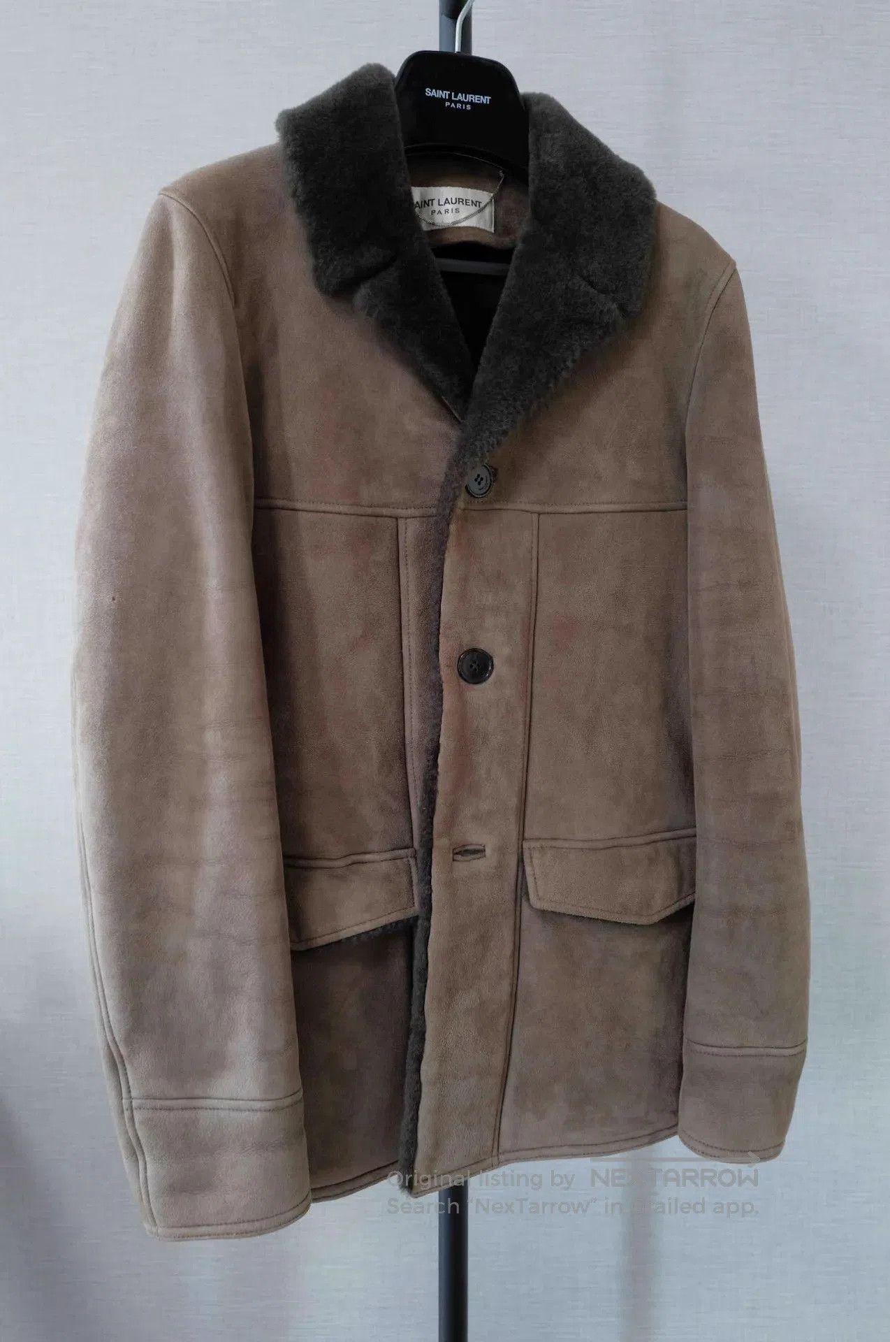Saint Laurent Paris Brown Fur Collar Leather Jacket Size S. Size US S / EU 44-46 / 1 - 1 Thumbnail