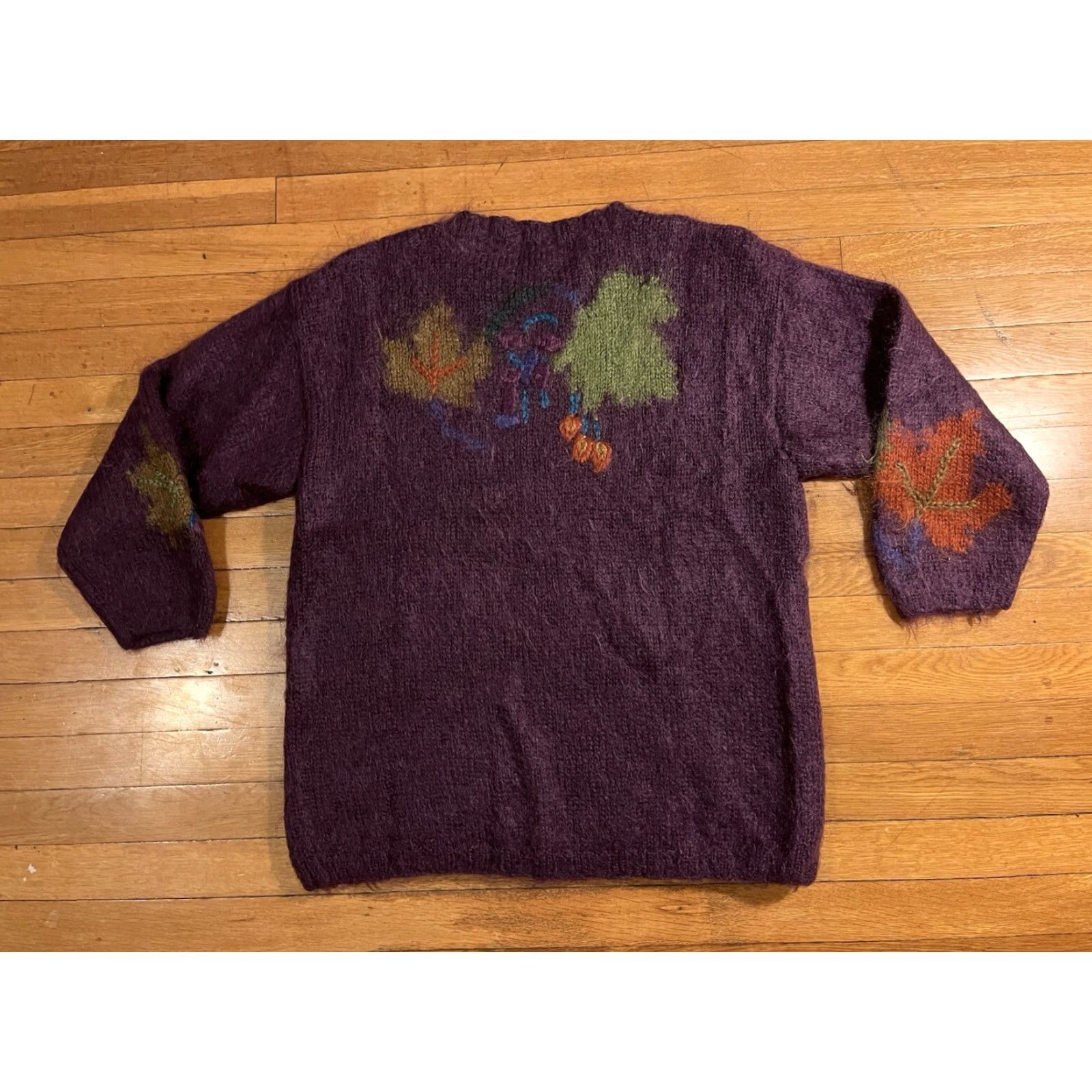 Vintage VINTAGE Fenn Wright Manson Workshop Leaves Mohair Sweater Women’s L Purple Size L / US 10 / IT 46 - 6 Thumbnail