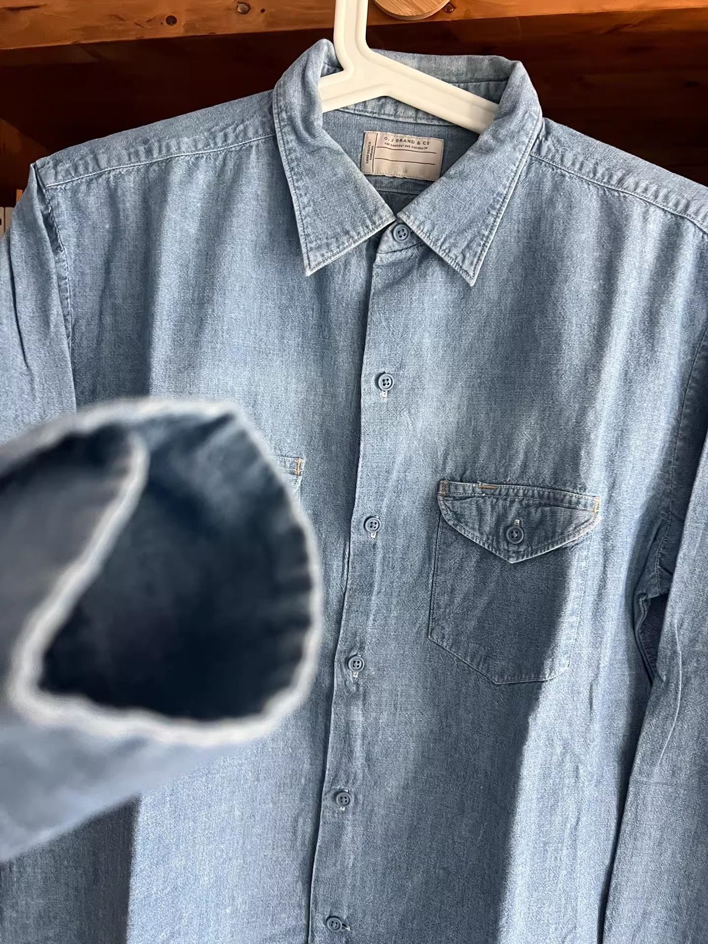 Old Joe Old Joe Denim Blue Washed Work Shirt Size US M / EU 48-50 / 2 - 4 Thumbnail