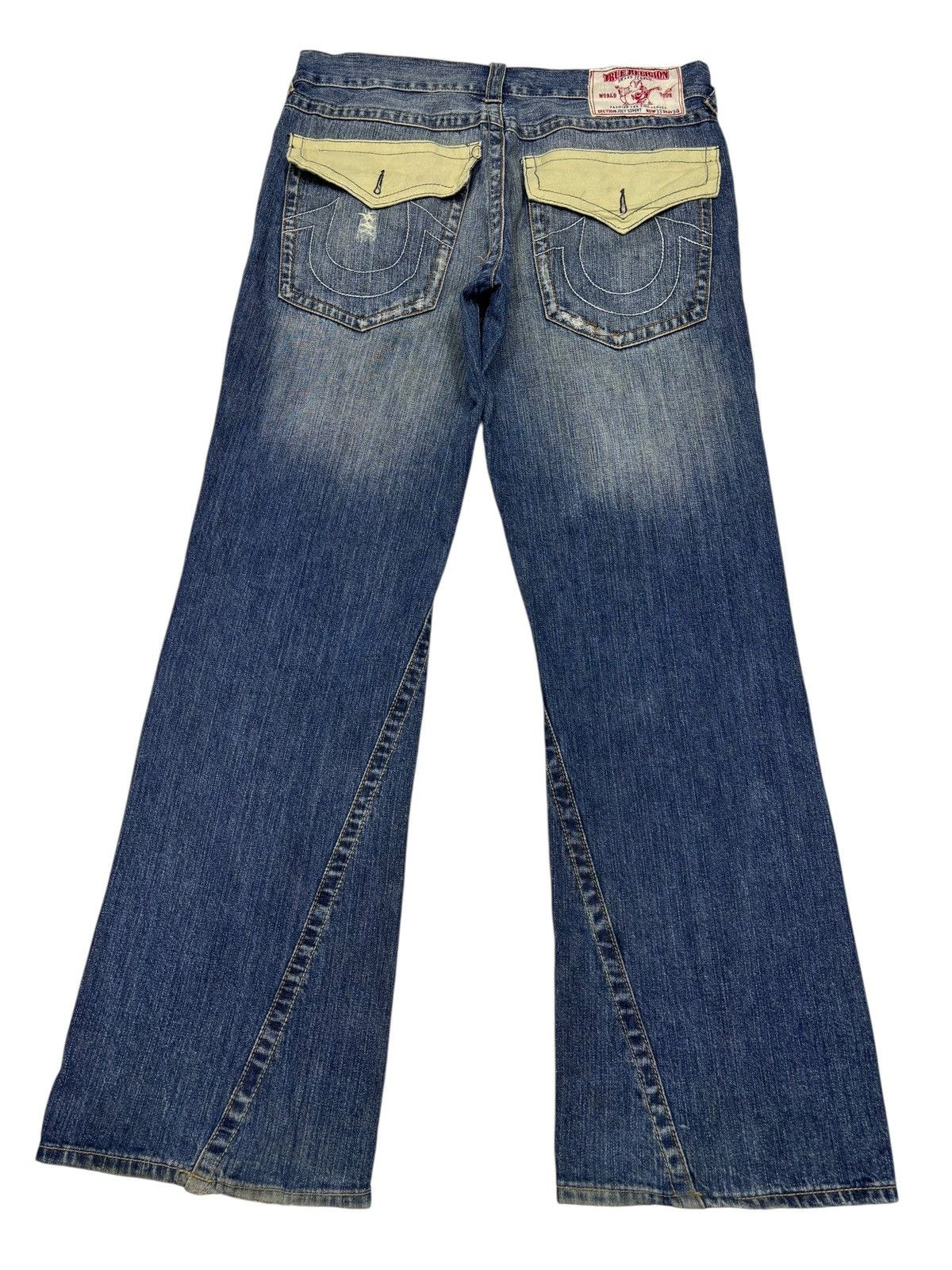True Religion 🔥TRUE RELIGION Joey Super T Flared Jean Distressed Denim Size US 36 / EU 52 - 2 Thumbnail