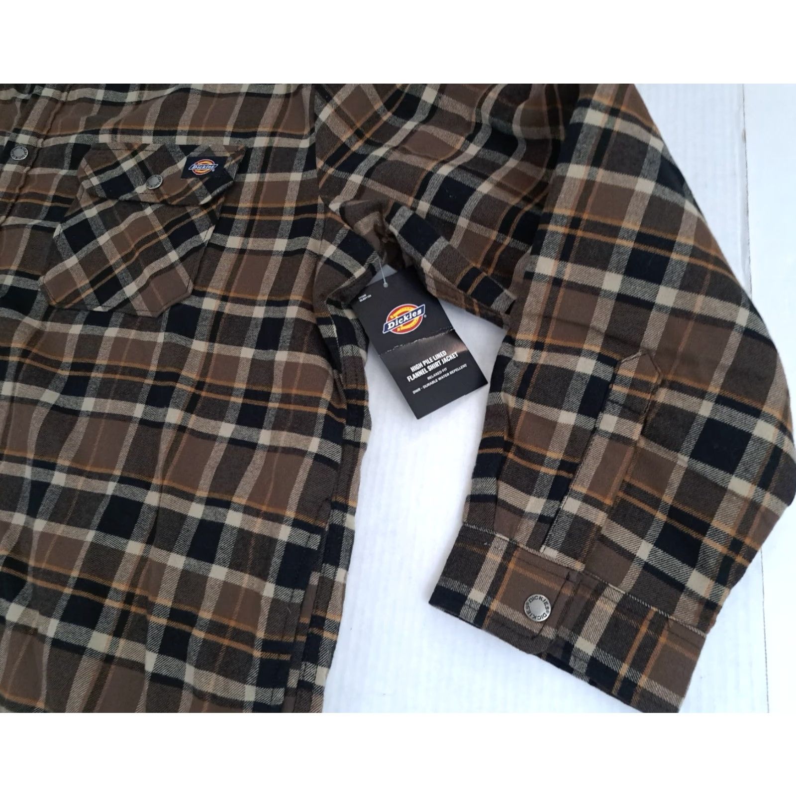 Dickies VINTAGE Dickies Full Snap Button Up Shirt 2XL Brown Plaid Cotton Flannel Insulated Outdoor Casual Workwear Mens Womens Size US XXL / EU 58 / 5 - 4 Thumbnail