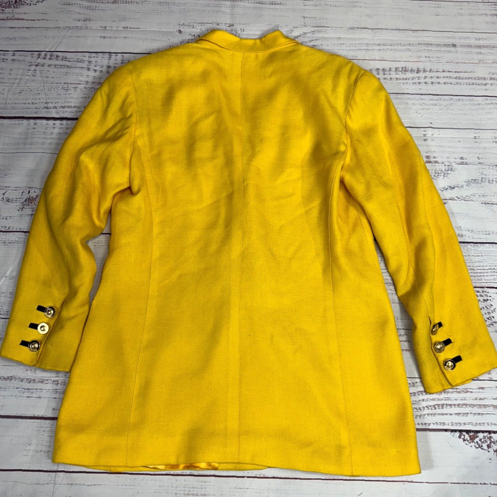 Louis Feraud VINTAGE Louis Feraud Womens Blazer Jacket Blazer 10 Yellow Size L / US 10 / IT 46 - 5 Thumbnail
