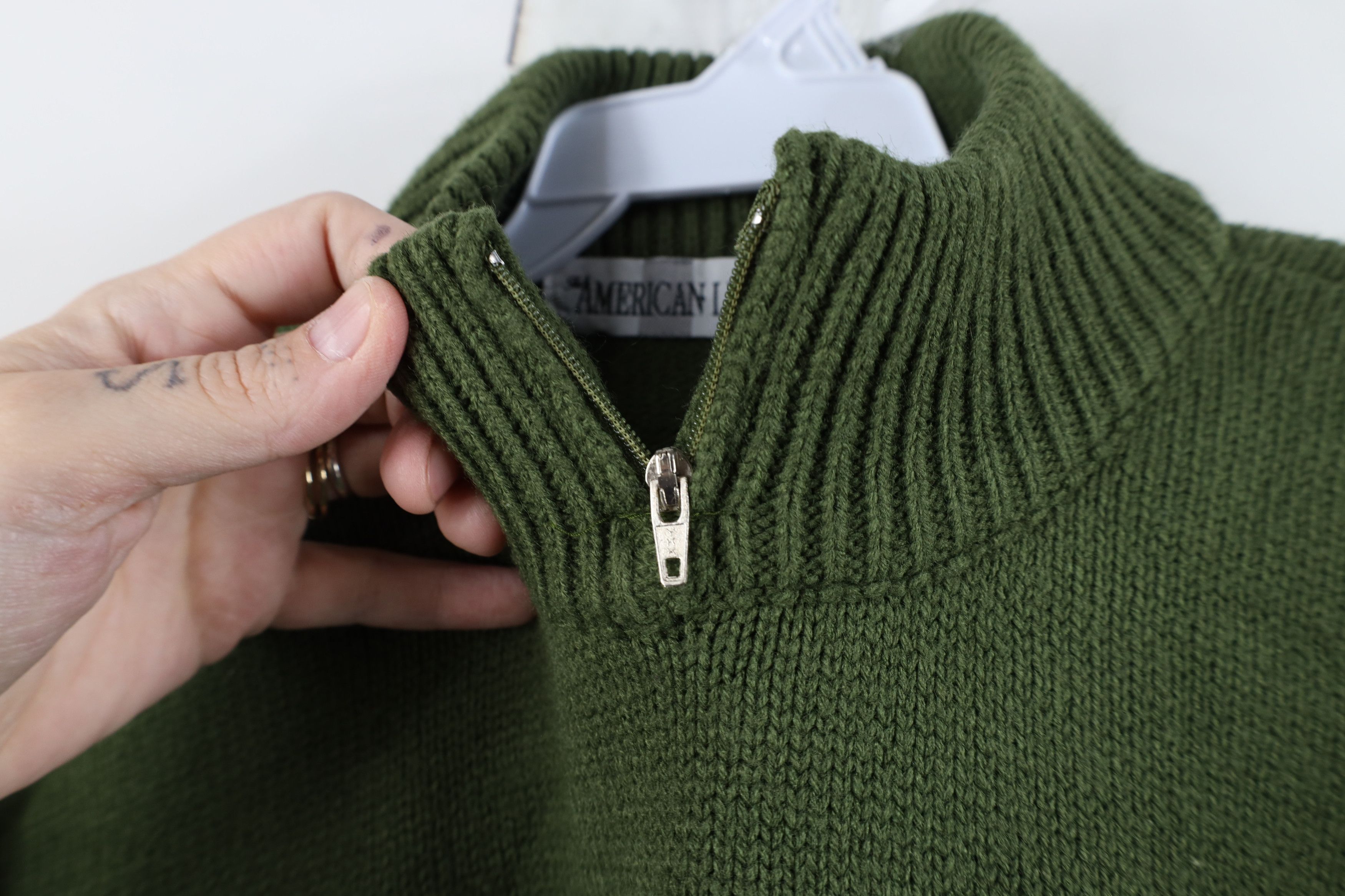 Vintage Vintage 90s Streetwear Zip Mock Neck Knit Pullover Sweater Size 3XL / US 20-22 - 9 Thumbnail