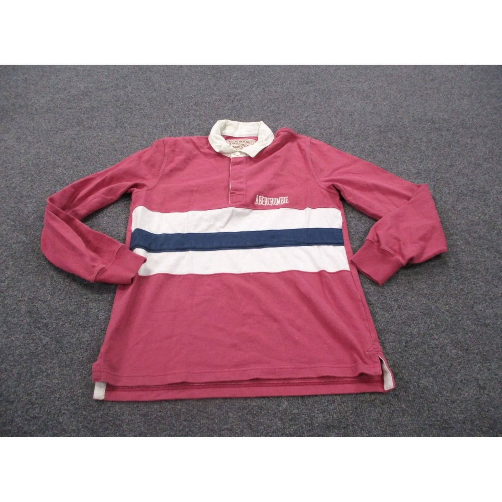 Abercrombie & Fitch Abercrombie Fitch Shirt Mens Pink Striped Polo Golf Rugby Preppy Sport Pullover Size US S / EU 44-46 / 1 - 2 Thumbnail