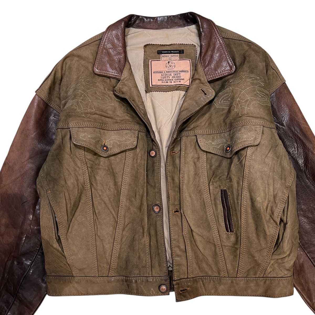Artisan Outfitters 💥 Vintage Kudsak Artisanal Industrial Product Leather Jacket Size US L / EU 52-54 / 3 - 4 Thumbnail