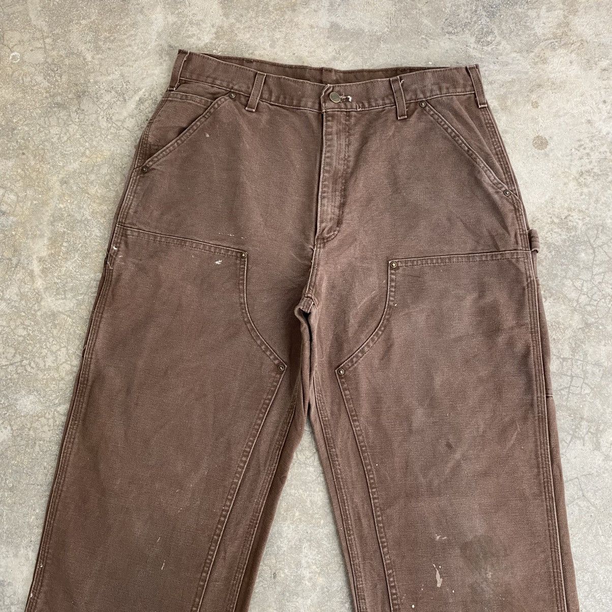 Carhartt Vintage Carhartt Double Knee Faded Brown Carpenter Pants Size US 34 / EU 50 - 2 Thumbnail