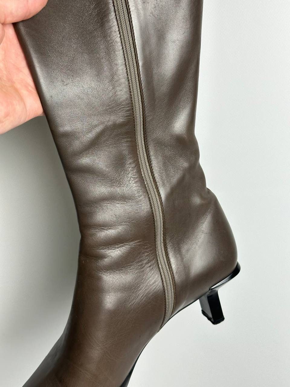Prada ICON Prada Leather Womens Brown Square Toe Boot Old money Size US 9.5 / IT 39.5 - 12 Thumbnail