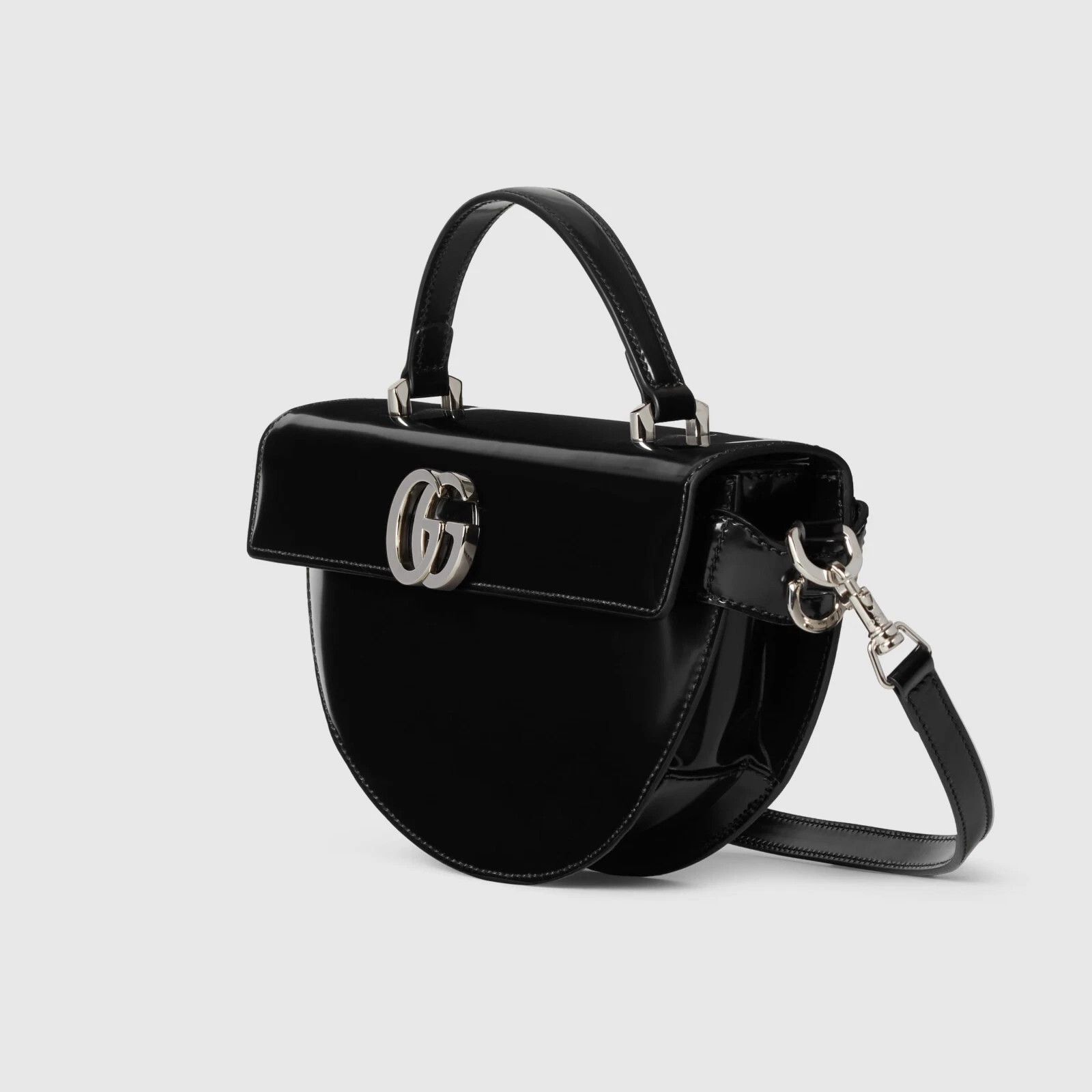 Gucci GUCCI Half-Moon Small Black Leather Top Handle New Auth Size ONE SIZE - 2 Thumbnail