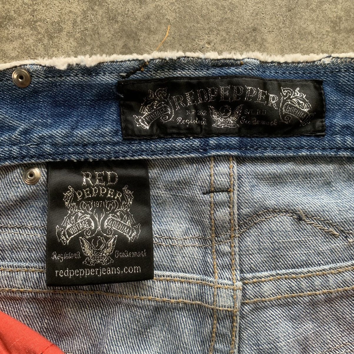 14th Addiction × If Six Was Nine × Japanese Brand RedPepper Spellout Embroidery Zipper Pocket Jeans Size US 33 - 6 Thumbnail
