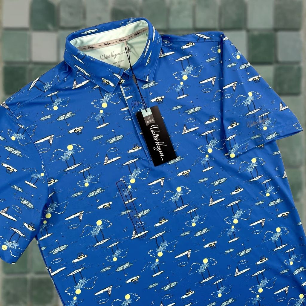 Vintage Walter Hagen Polo Shirt Men Small Sea Blue Performance NWT Golf Polo Shirt Sea Blue MENS Regular Fit Short Sleeve Polyester Spandex Size US S / EU 44-46 / 1 - 1 Thumbnail