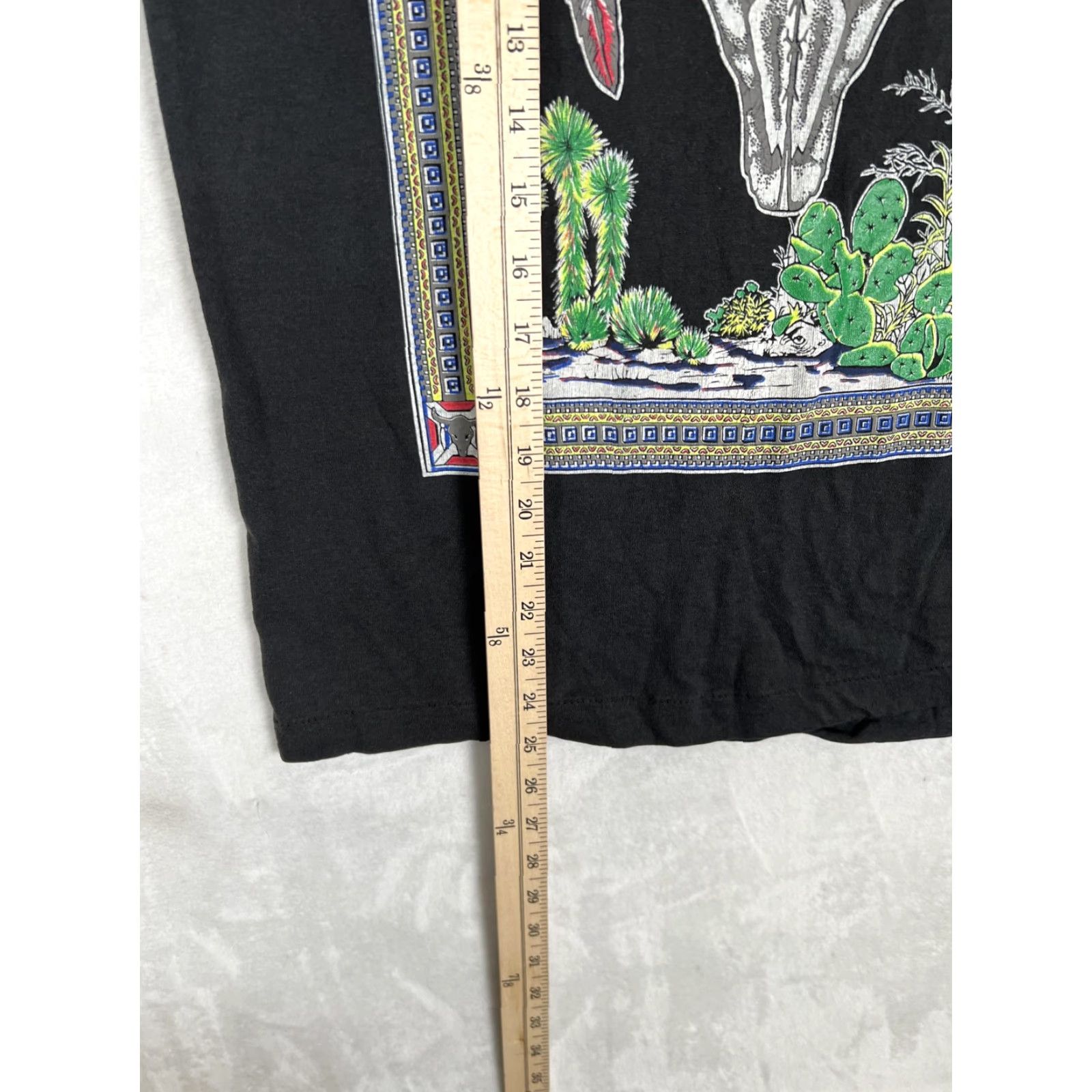 Vintage Vintage Screen Stars T-Shirt Men's Western Bull Skull Desert Graphic Print Crew Neck Short Sleeve Black Size S/M Size US S / EU 44-46 / 1 - 5 Thumbnail