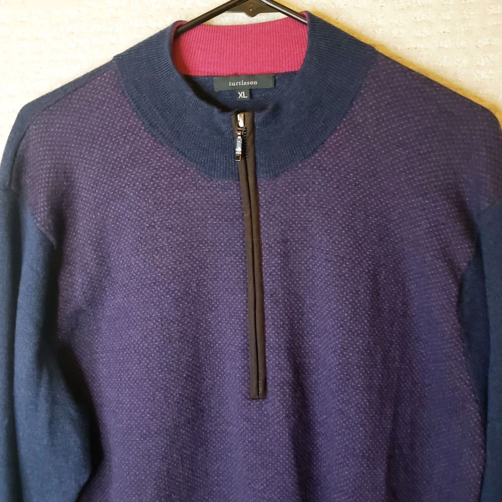 Vintage Turtleson Pullover 1/4 Zip Sweater Mens XL Blue Heather Mock Neck Golf Casual Size US XL / EU 56 / 4 - 3 Thumbnail