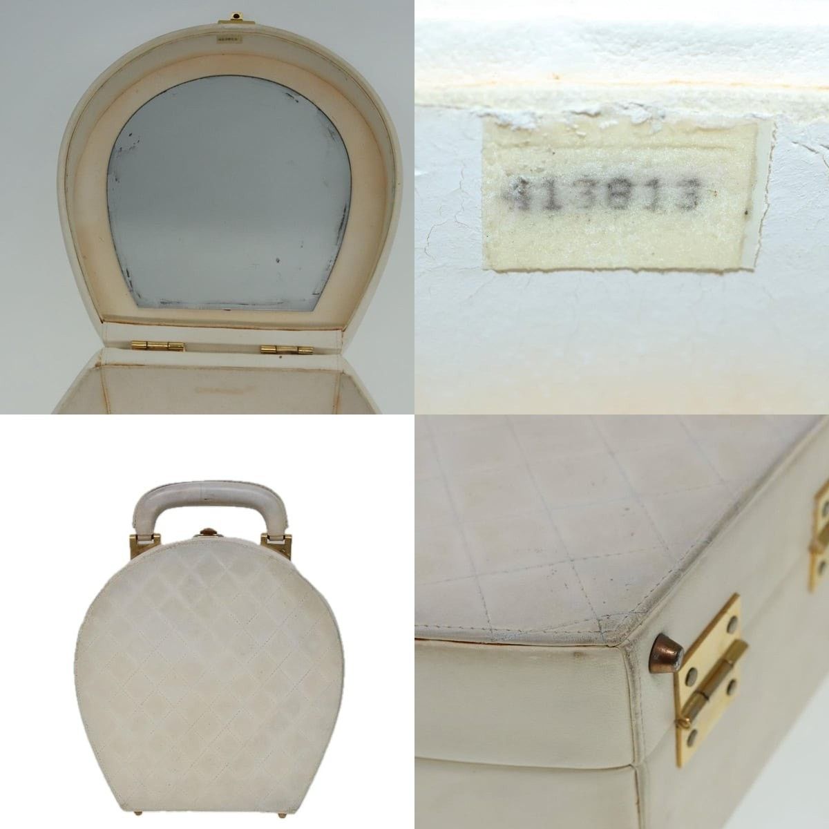 Chanel Chanel Vanity Handbag Leather White CC Size ONE SIZE - 5 Thumbnail