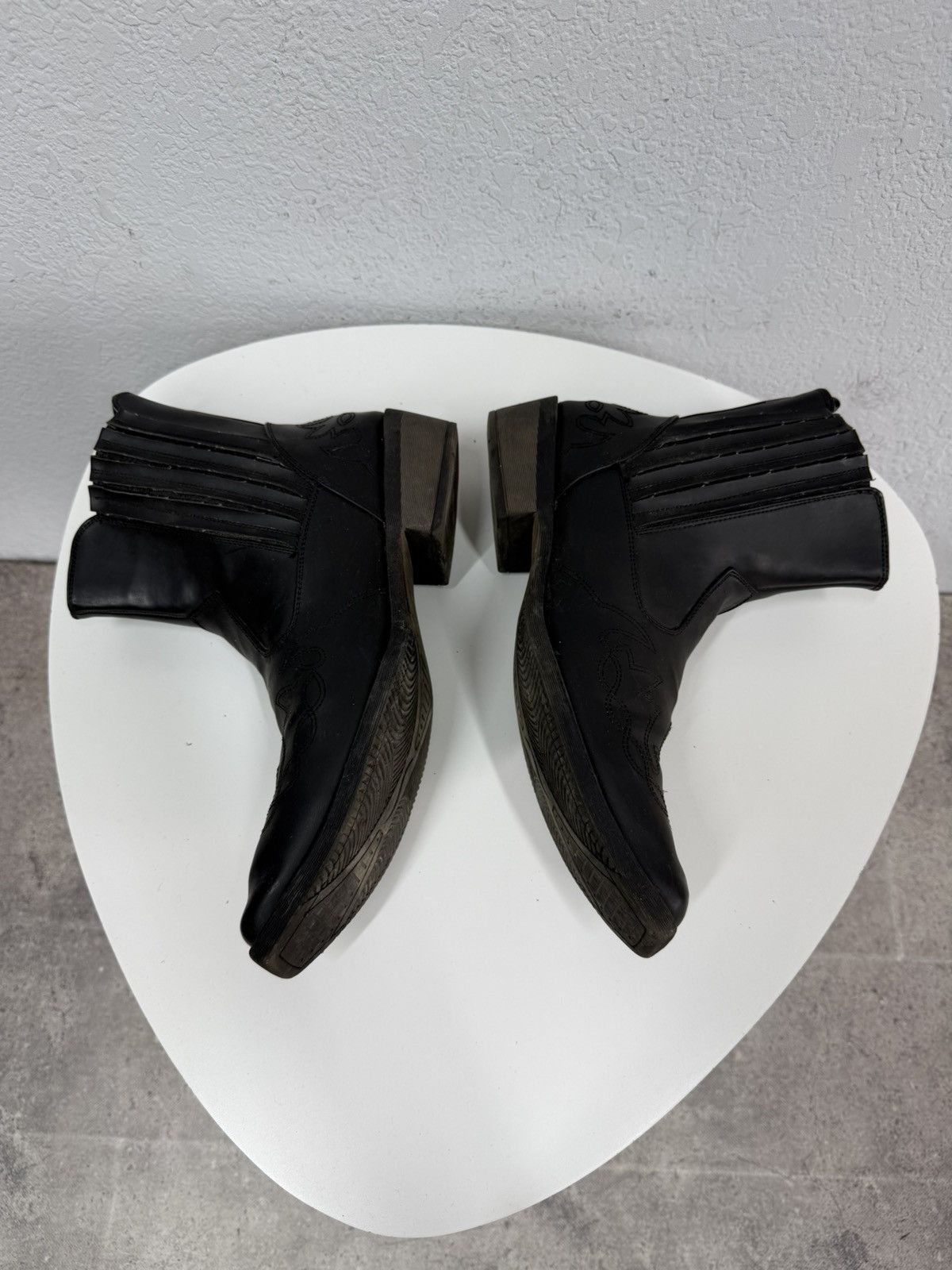 If Six Was Nine AS 98 Vibe Artisan Black Leather Side Cowboy Biker Boots Size US 12.5 / EU 45-46 - 9 Thumbnail