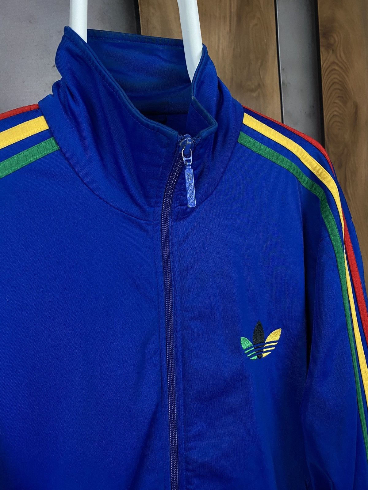Adidas 🐸Vintage 00s Sweatshirt Zip-Up Olympic Adidas Rasta VTG🐸 Size US M / EU 48-50 / 2 - 2 Thumbnail