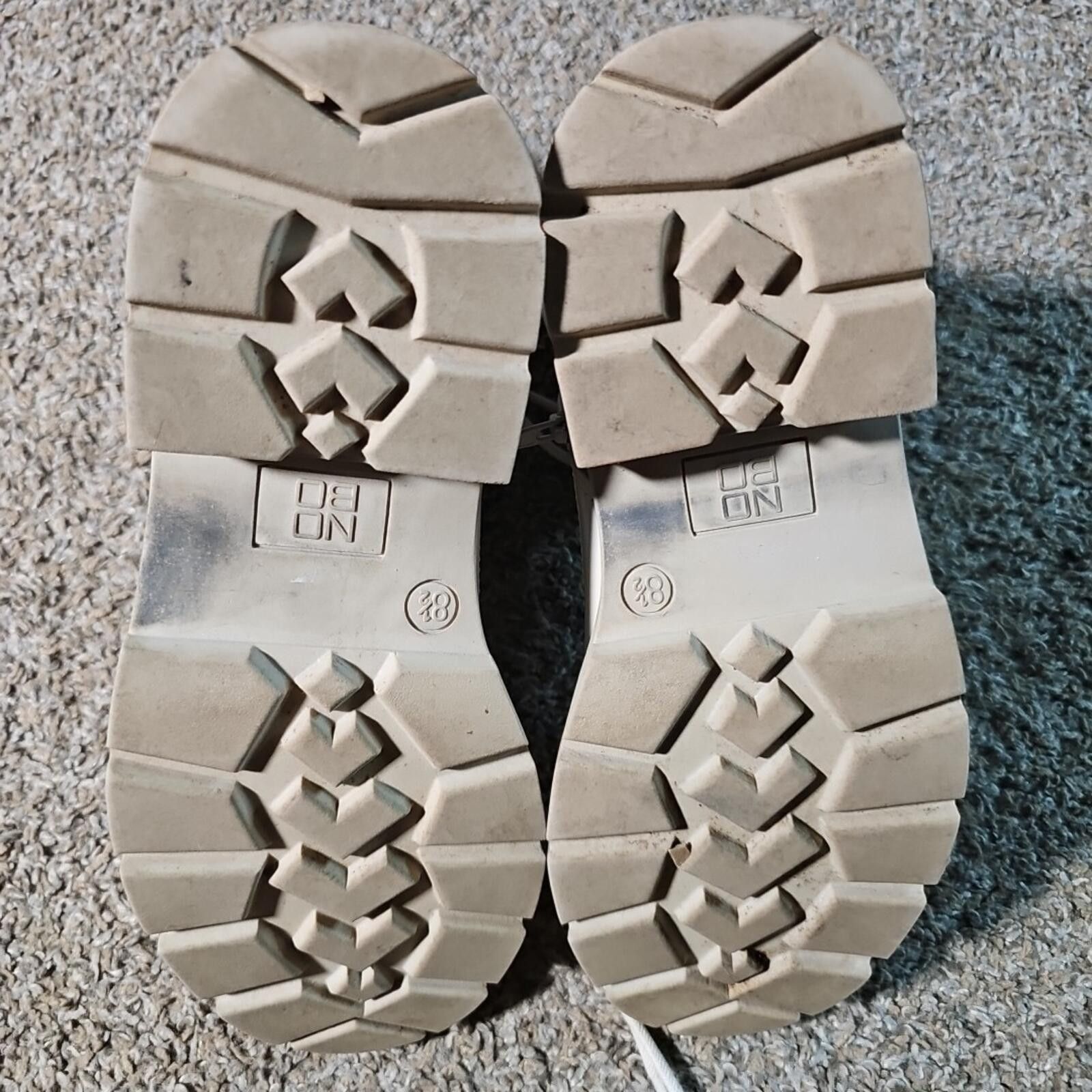 NBDN Nobrandedon NOBO Memory Foam Side Zip Combat Boots White 8½ Size US 8.5 / IT 38.5 - 7 Thumbnail