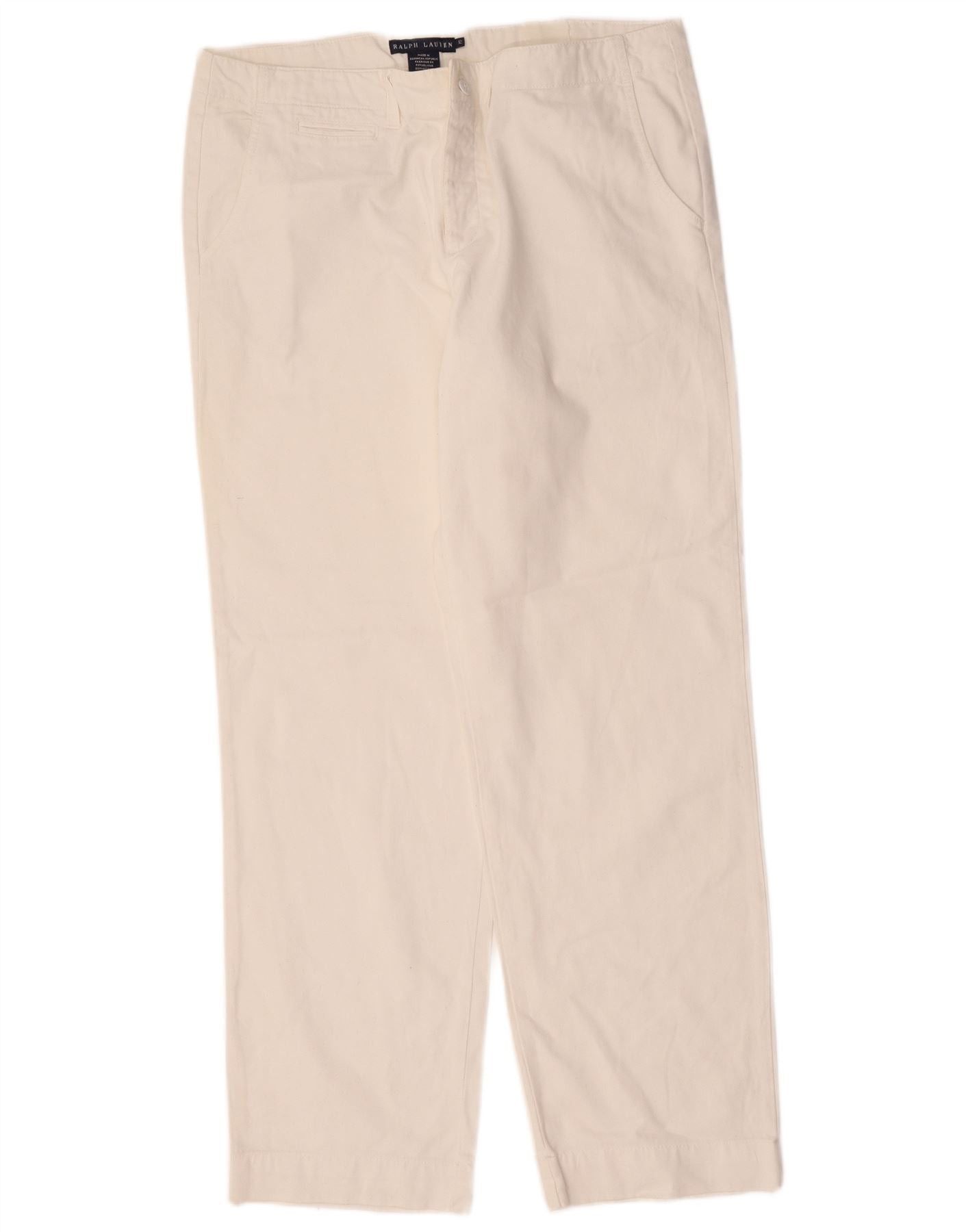 Ralph Lauren Womens Straight Chino Trousers US 12 Large W36 L30 White Size 30" / US 8 / IT 44 - 1 Thumbnail