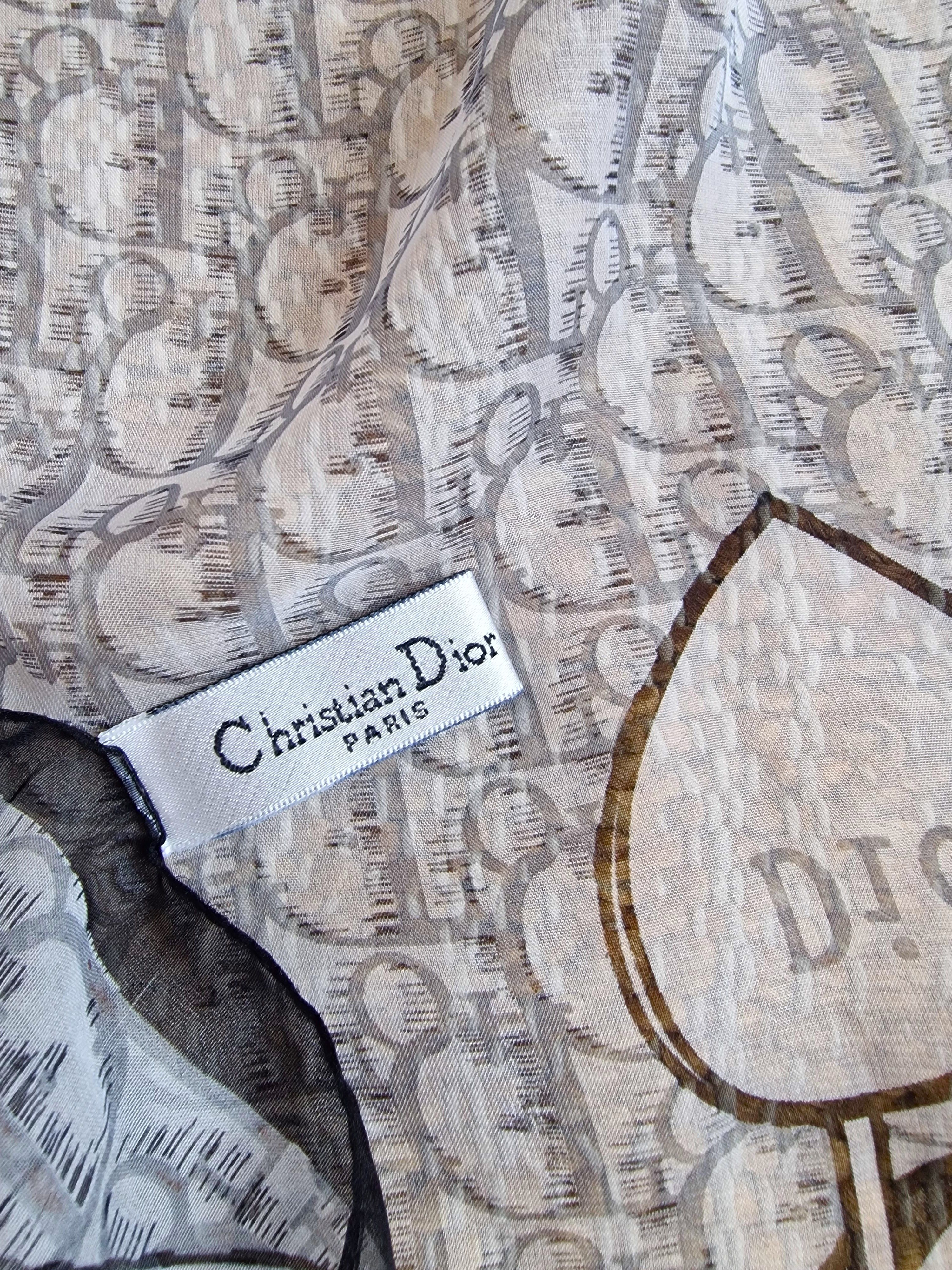 Dior Christian Dior Silk Monogram Logo Oblique Shawl Scarf Size ONE SIZE - 6 Thumbnail