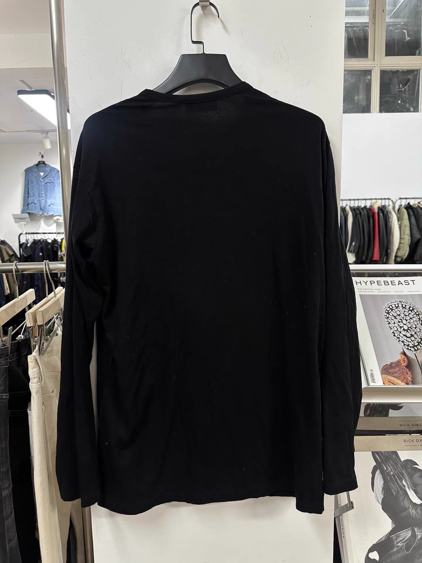 Yohji Yamamoto Black Long Sleeve Shirt with Front Tie Detail Size US L / EU 52-54 / 3 - 5 Thumbnail