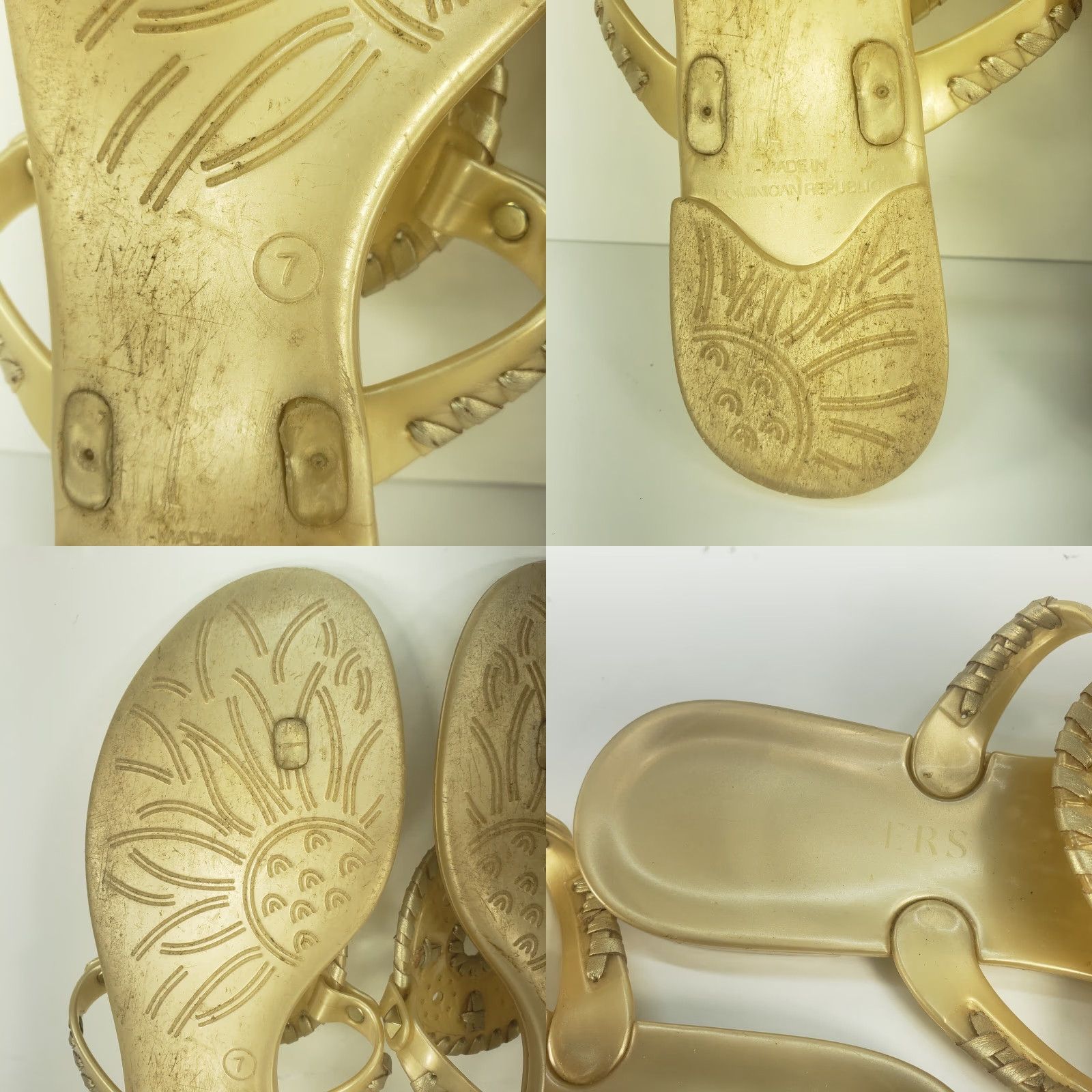 Jack Rogers JACK ROGERS Georgica Womens Sandal Slip-On Gold Jelly Whip Stitch Medallion Studded Flat Heel 7 US Womens Size US 7 / IT 37 - 8 Thumbnail