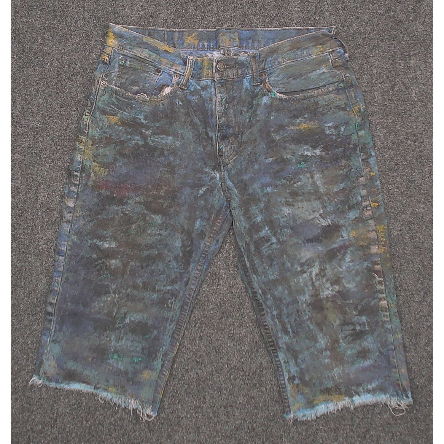 Levi's Levi's 1-of-1 Custom Hand-Painted Denim Long Shorts Mens 34 Size US 34 / EU 50 - 3 Thumbnail