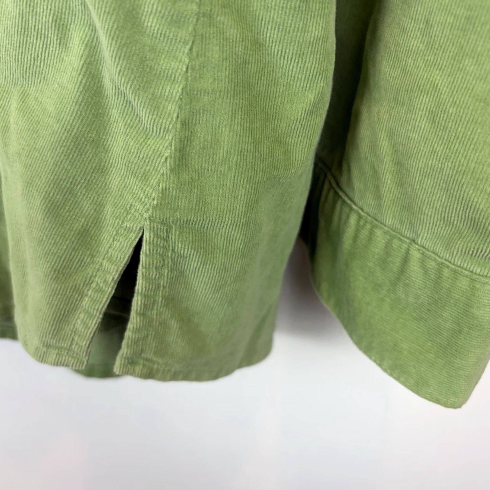 CO D&Co Denim Co Corduroy Top Womens 3X Button Front Green Tunic Plus Shirt Size XXL / US 16-18 / IT 52-54 - 5 Thumbnail