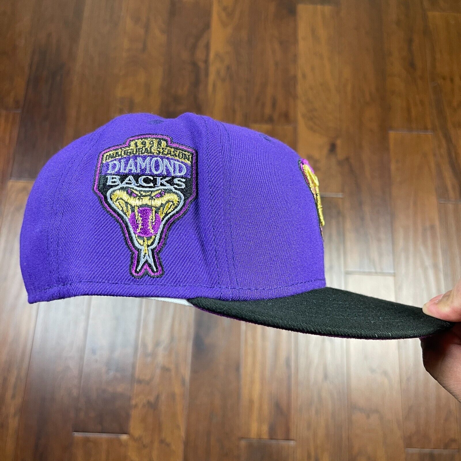 New Era Arizona Diamondbacks New Era Purple Black Hat Cap size 7 5/8 Size ONE SIZE - 5 Thumbnail
