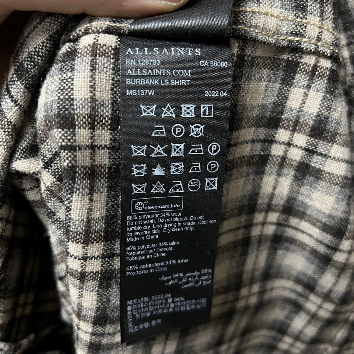 Allsaints AllSaints Burbank Flannel Shirt Button Up Overshirt Size US M / EU 48-50 / 2 - 12 Thumbnail