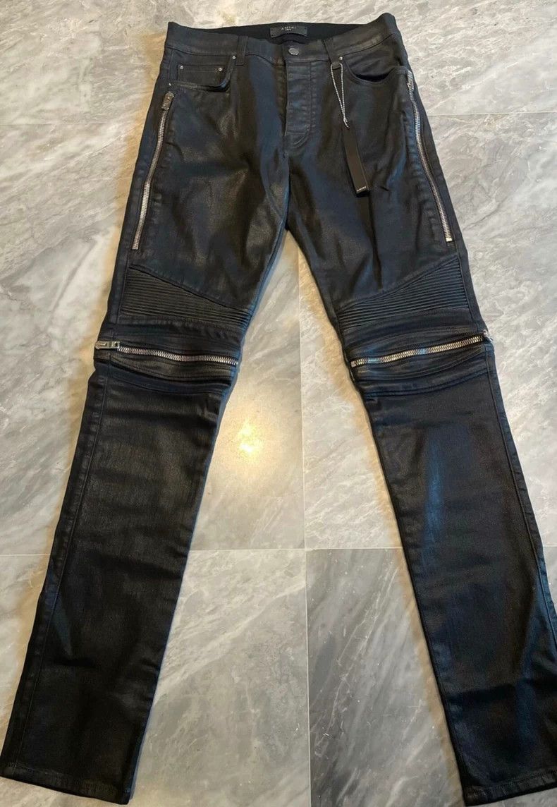 Amiri Amiri waxed mx2 black samurai jeans Size US 33 - 1 Thumbnail