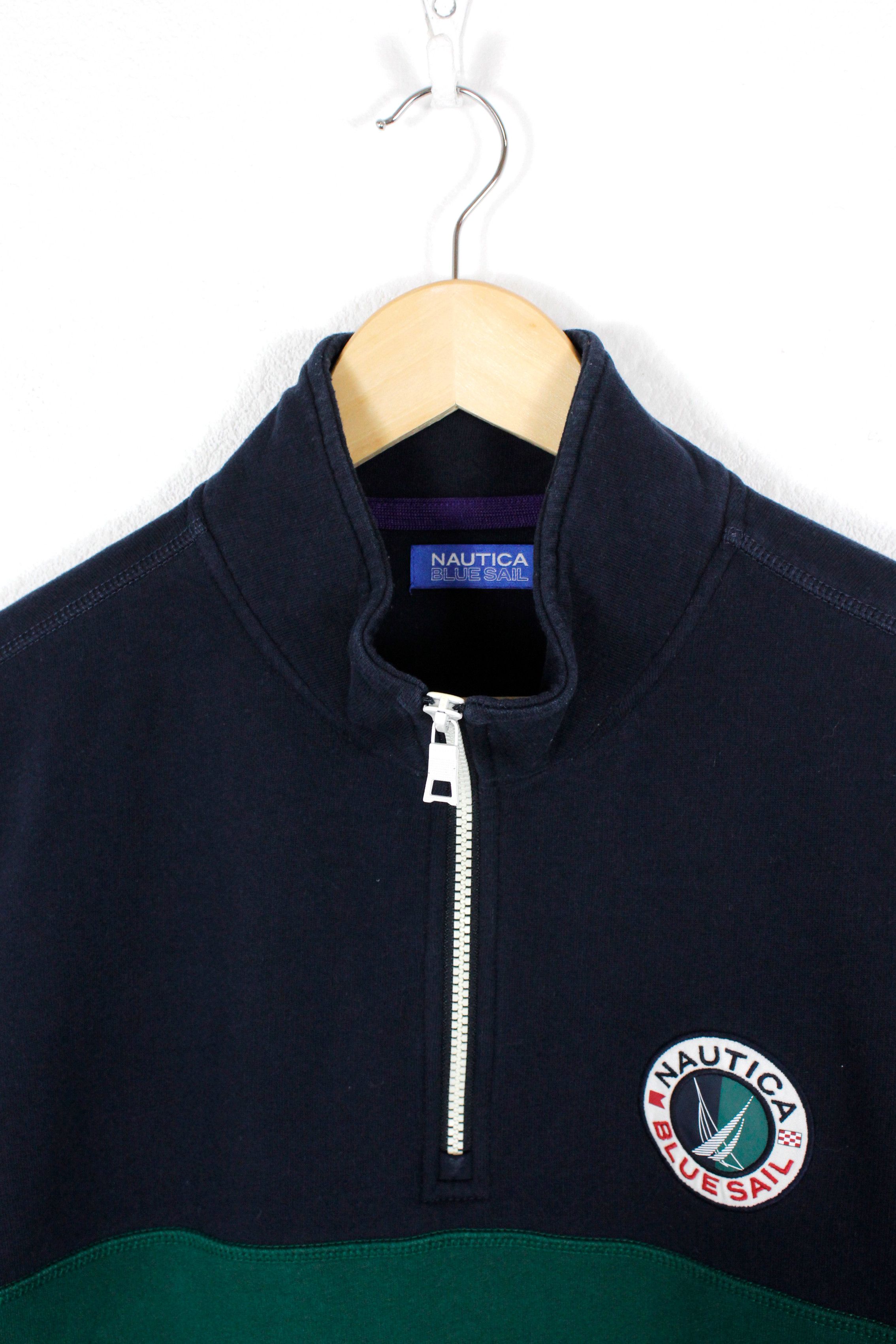 Nautica × Vintage Nautica Blue Sail Logo Pullover Zip Sweat Y2K Sport Size US L / EU 52-54 / 3 - 4 Thumbnail