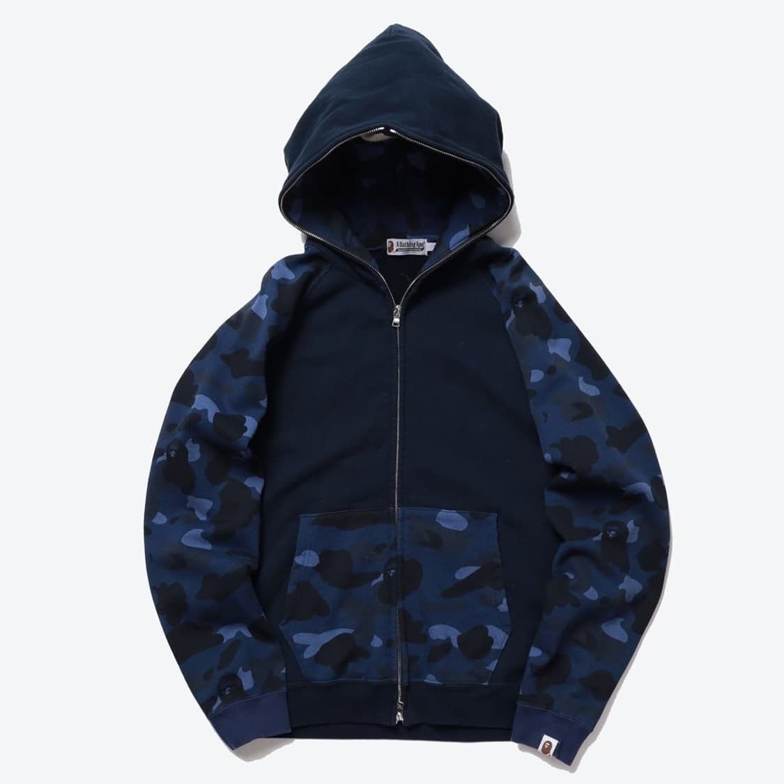 BAPE A Bathing Ape Japan Blue Camou Full Zip Hoodie