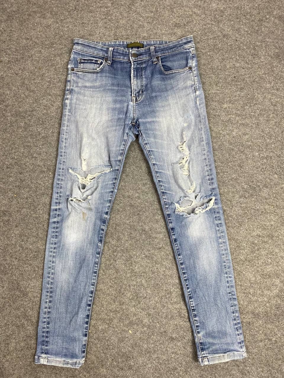 Japanese Brand uniqlo ultra stretch disttressed denim nice design Size US 32 / EU 48 - 4 Thumbnail