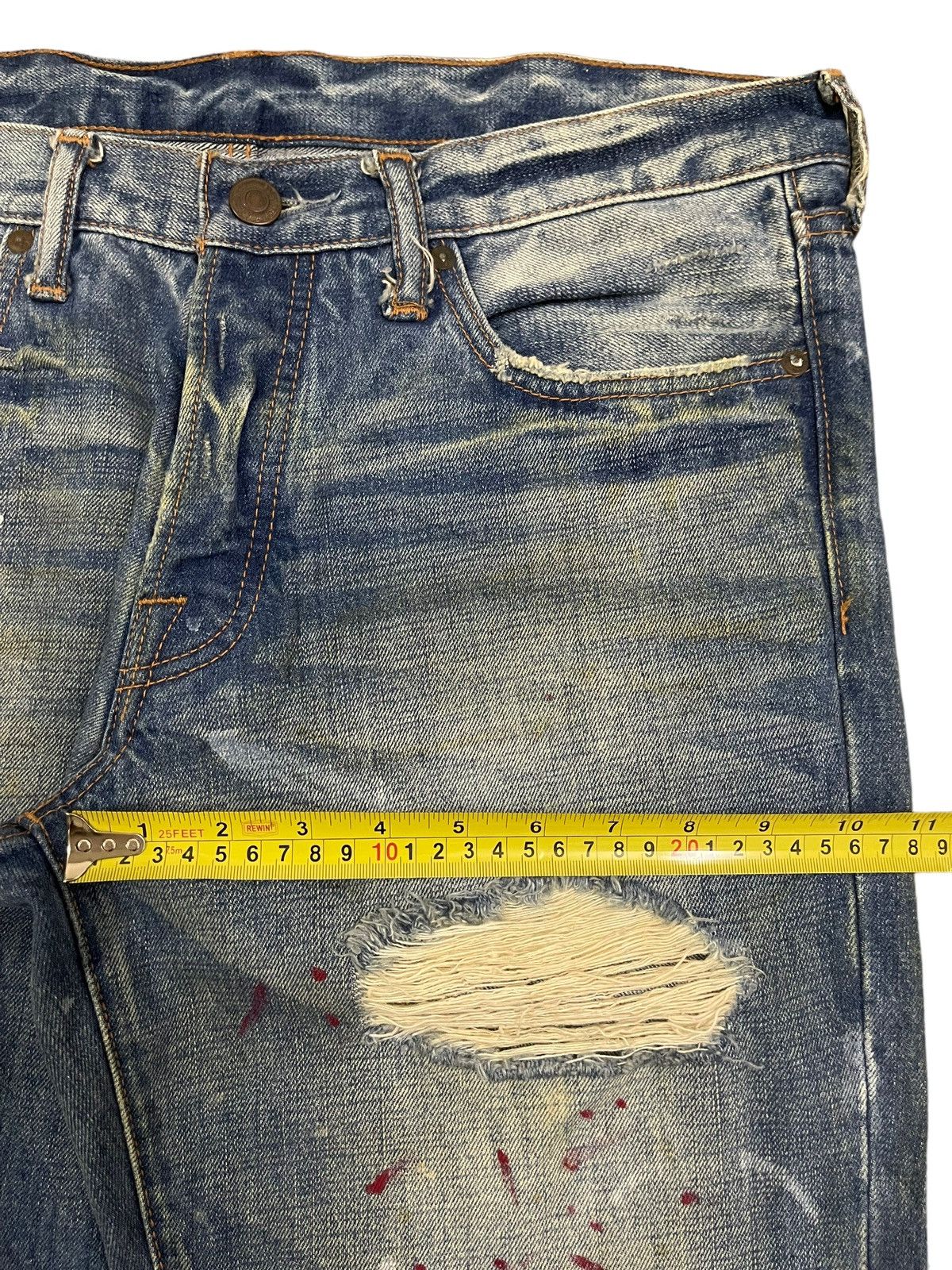 Abercrombie & Fitch Vintage Abercrombie & Fitch Paint Splash Distressed Jeans Size US 35 - 14 Thumbnail